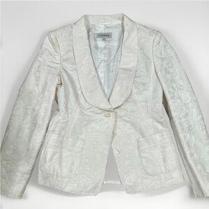 Feraud floral brocade white blazer